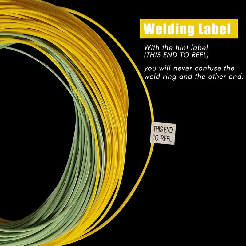 Riverruns Fly Fishing Floating Line with Welded Loop Weight Forward Fly Lines 85FT WF3 4 5 6 7 8F (Green+Yellow, WF3F) - Image 3